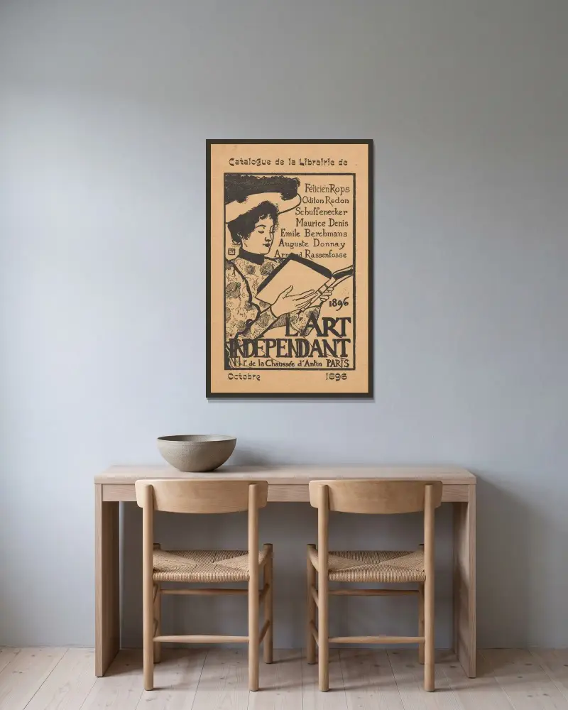 L’Art Independant av Armand Rassenfosse inramad på en vägg