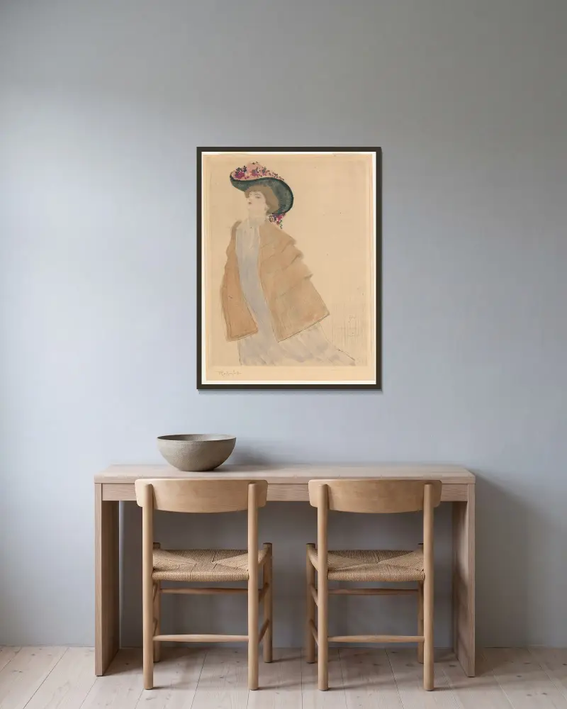 Lentemode 1900 von Armand Rassenfosse gerahmt an einer Wand