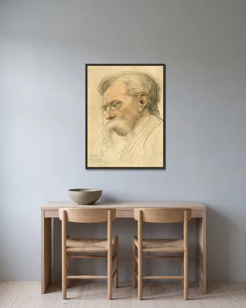 Study for a Portrait of the Writer Emile Verhaeren av Armand Rassenfosse inramad på en vägg