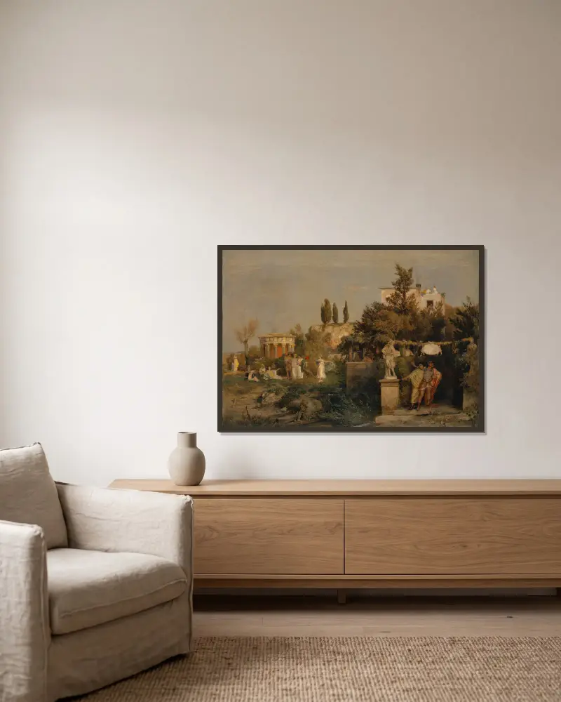 Antike römische Taverne von Arnold Böcklin gerahmt an einer Wand