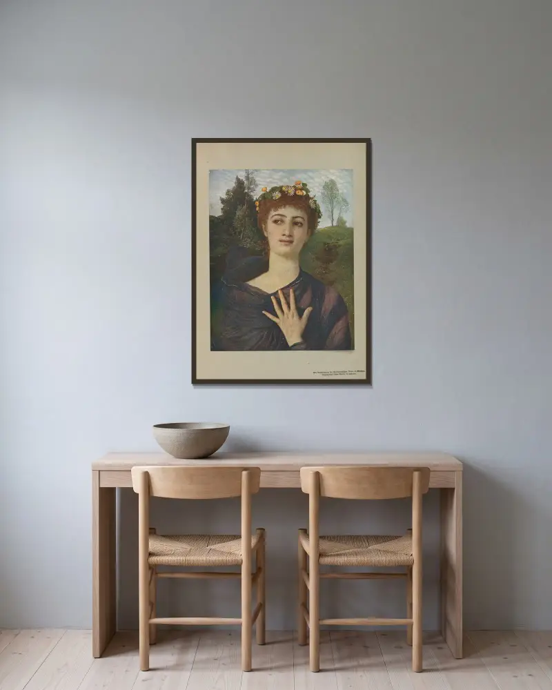 Bröllopsresan av Arnold Böcklin inramad på en vägg