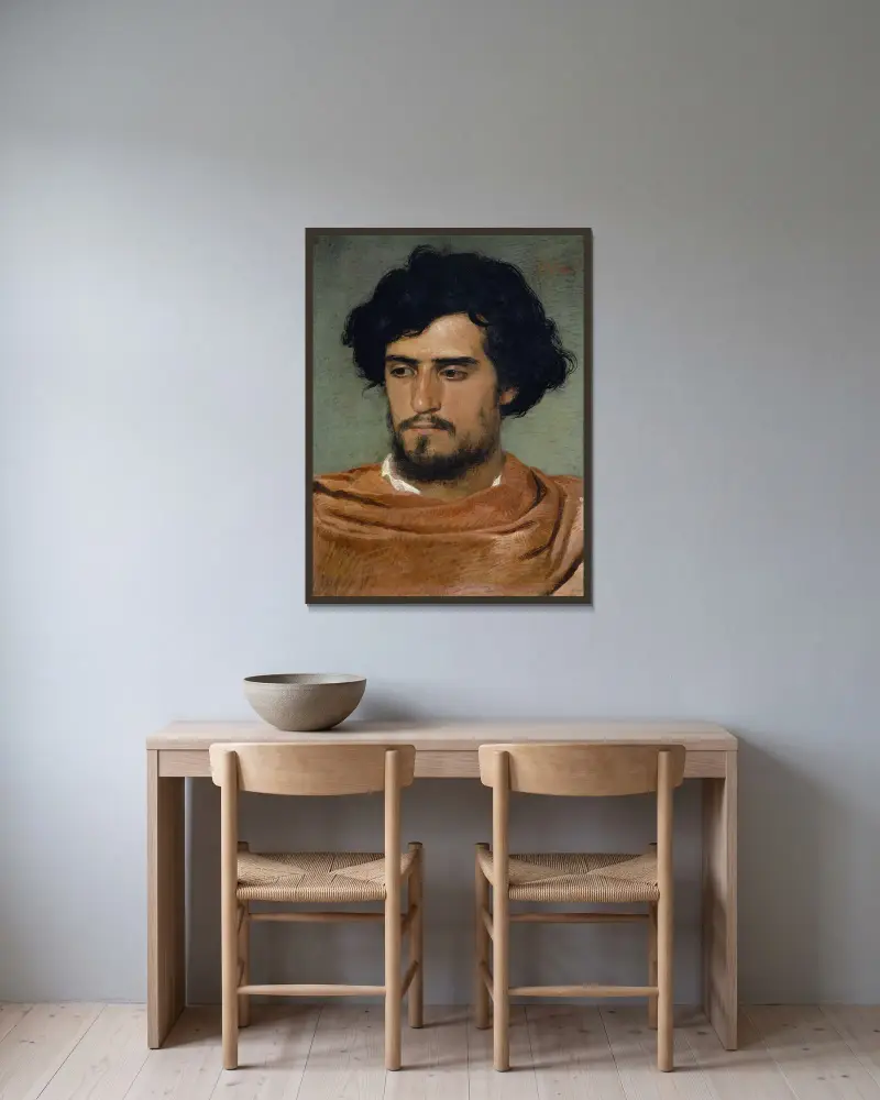 Head Of A Roman av Arnold Böcklin inramad på en vägg