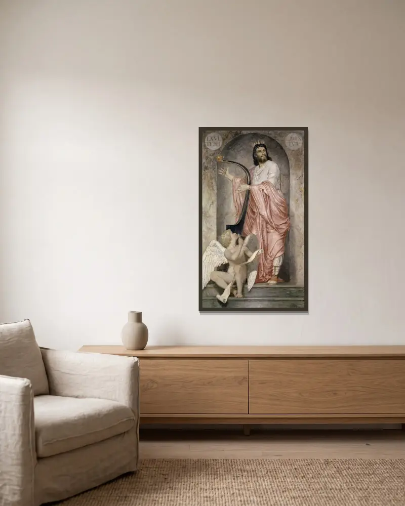König David von Arnold Böcklin gerahmt an einer Wand