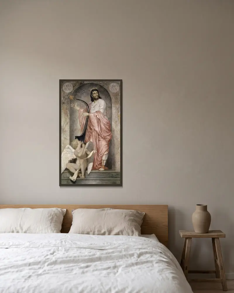 König David von Arnold Böcklin gerahmt an einer Wand