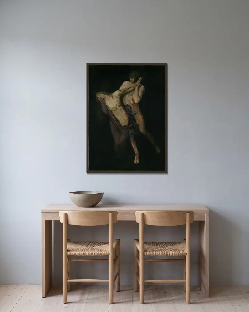 Paolo och Francesca av Arnold Böcklin inramad på en vägg
