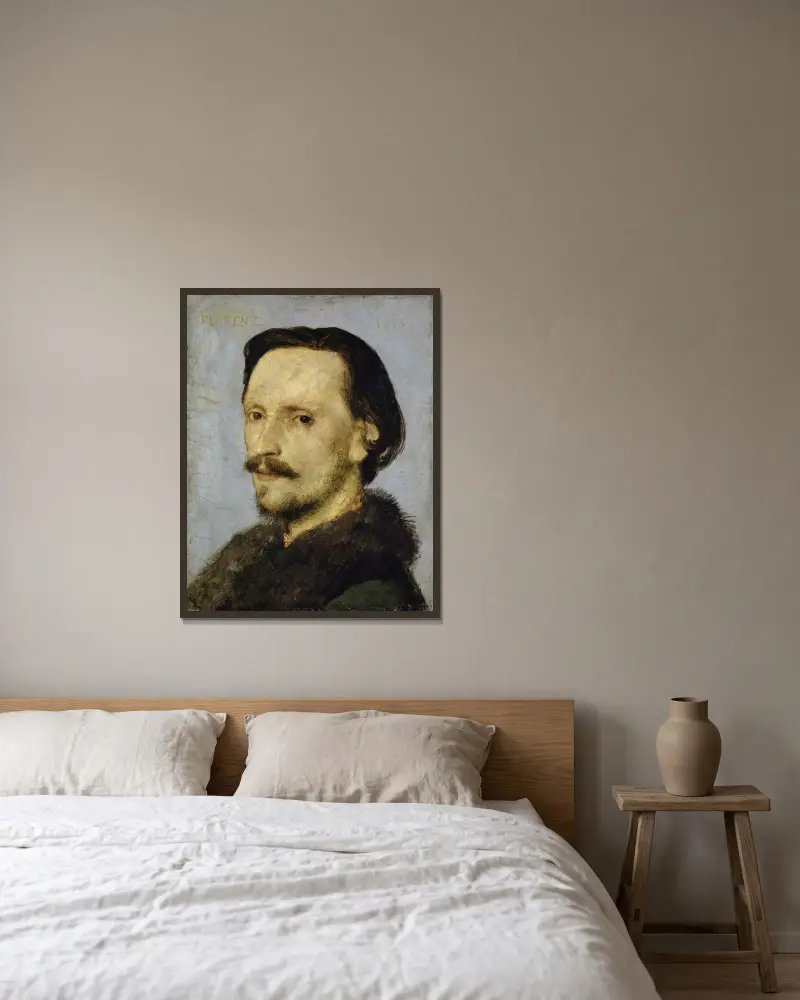 Porträtt av Adolf Bayersdorfer av Arnold Böcklin inramad på en vägg