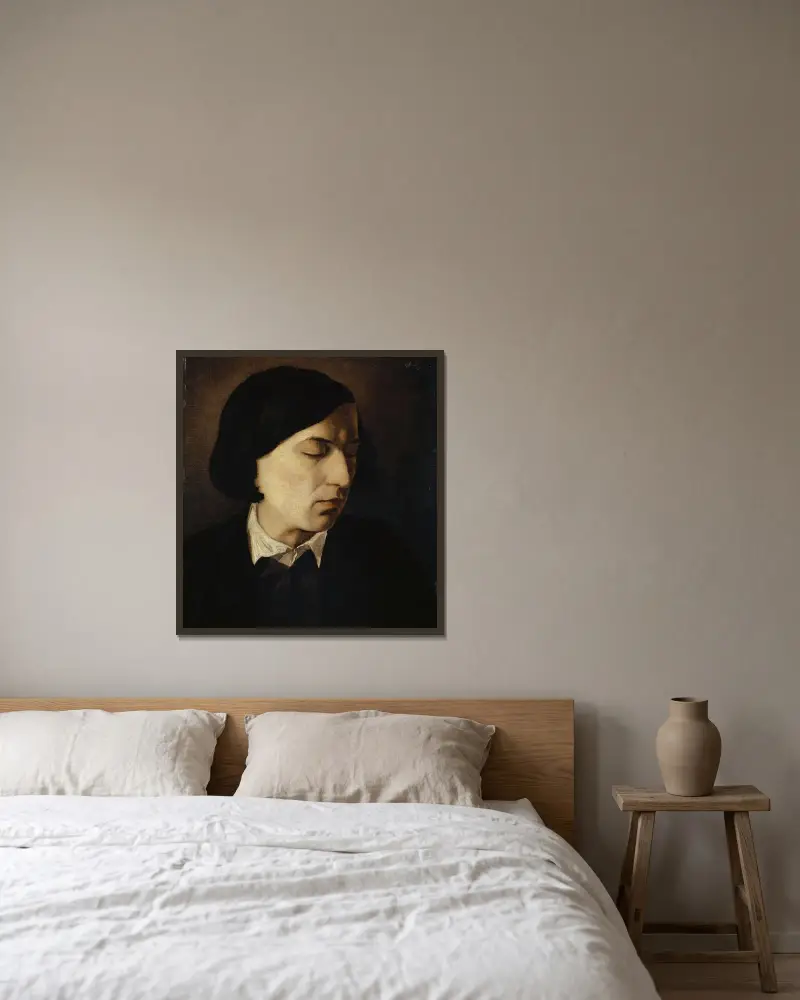Portrait Of Alexander Michelis av Arnold Böcklin inramad på en vägg