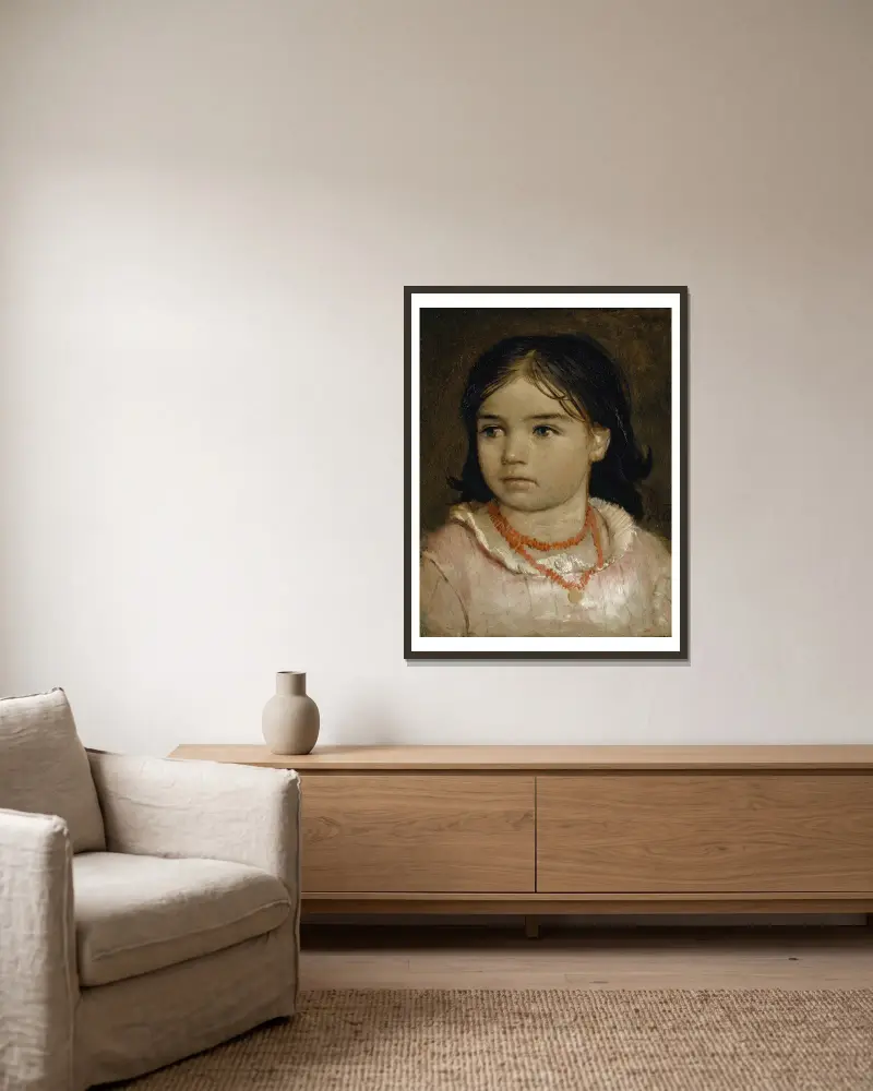 Portrait of Lucia, the Artist’s Daughter av Arnold Böcklin inramad på en vägg