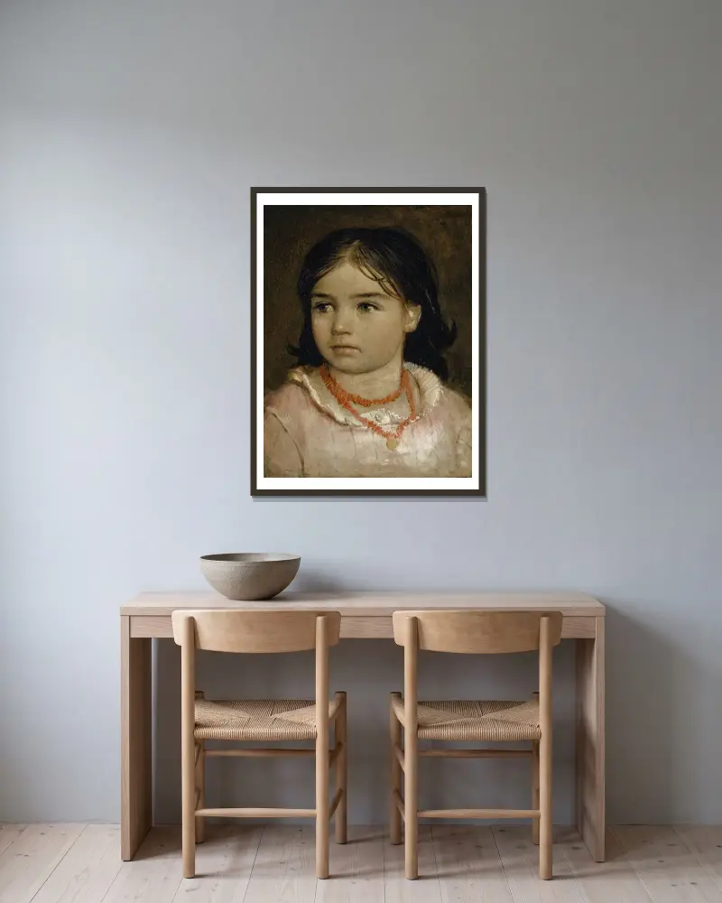 Portrait of Lucia, the Artist’s Daughter av Arnold Böcklin inramad på en vägg