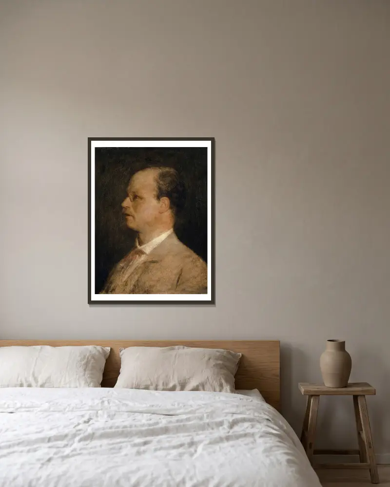 Porträtt av professor Fritz Burckhardt-Brenner av Arnold Böcklin inramad på en vägg