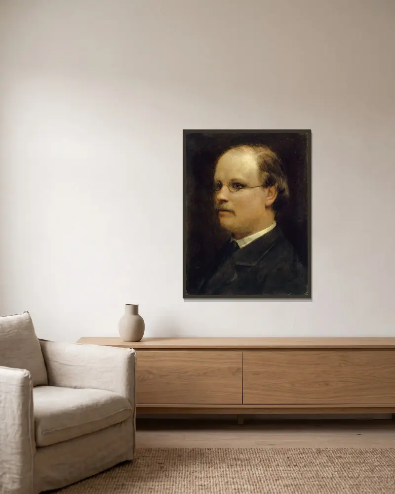 Portrait of Professor Fritz Burckhardt-Brenner av Arnold Böcklin inramad på en vägg