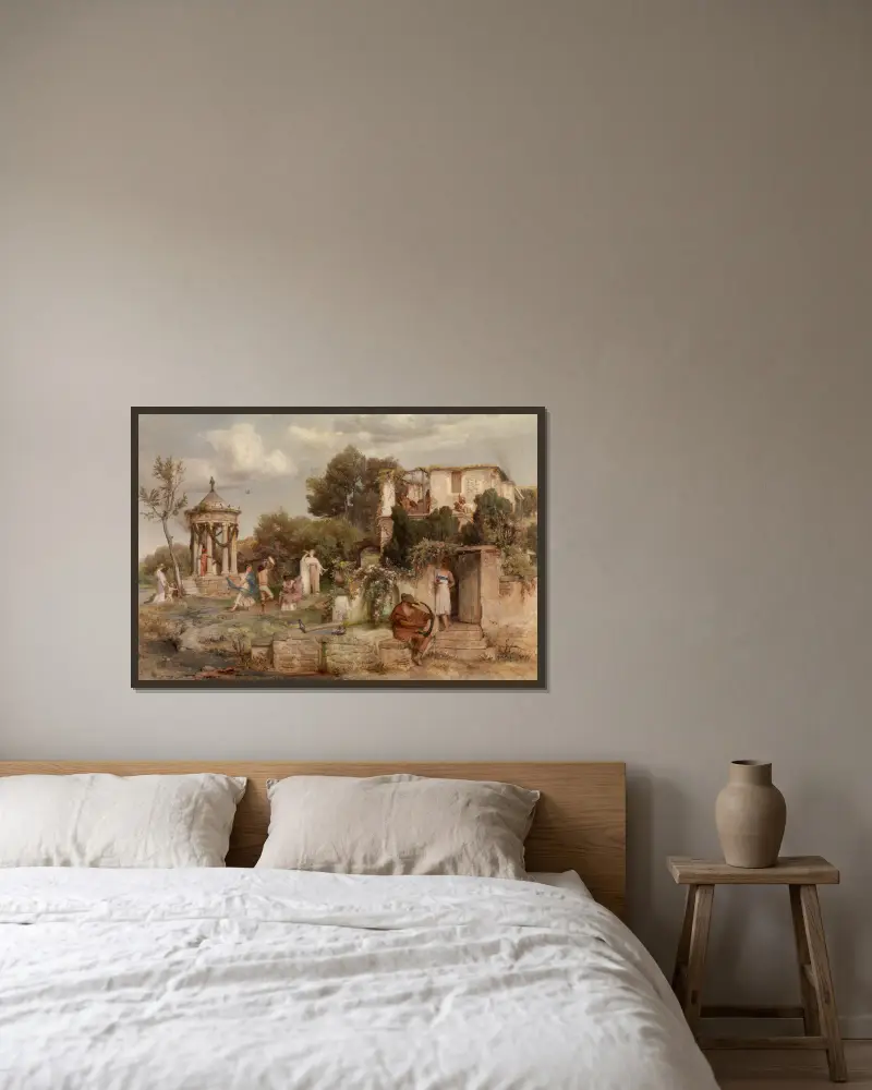 Římská vinná krčma, Arnold Böcklin v rámu na stěně