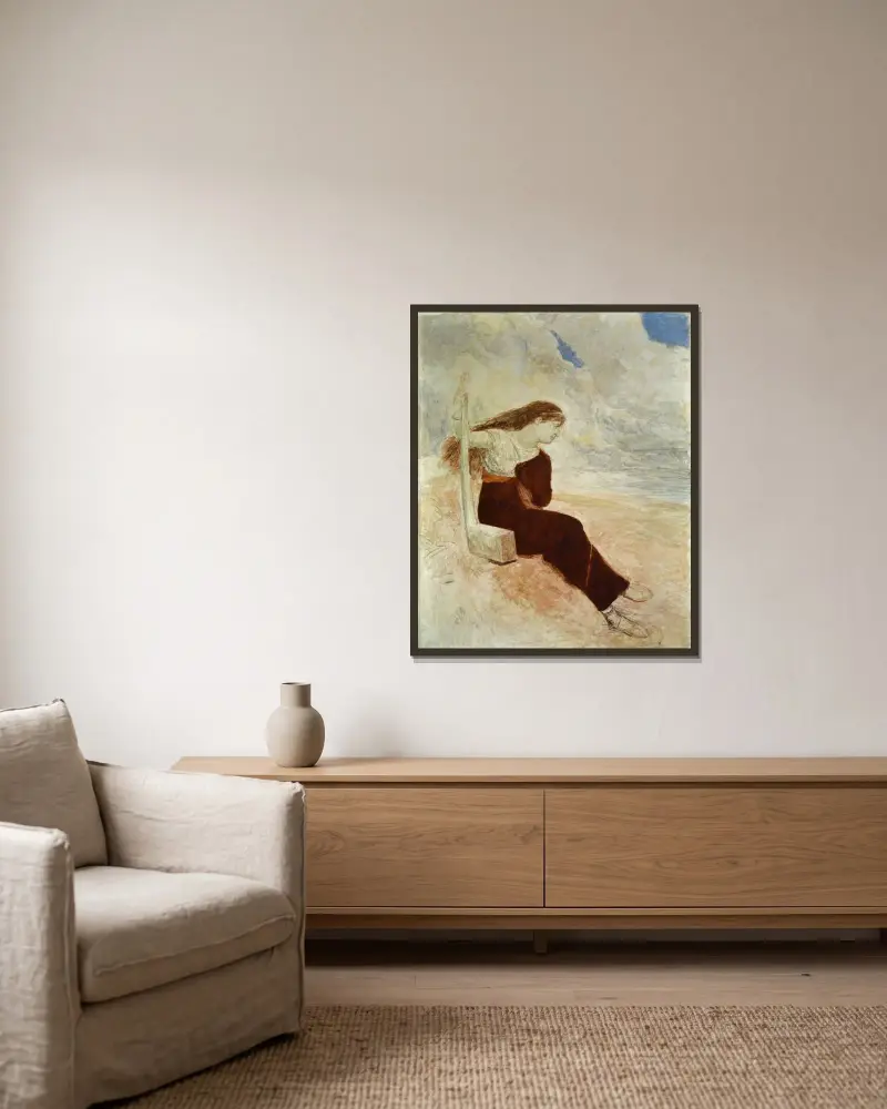 Sappho (Calypso) von Arnold Böcklin gerahmt an einer Wand