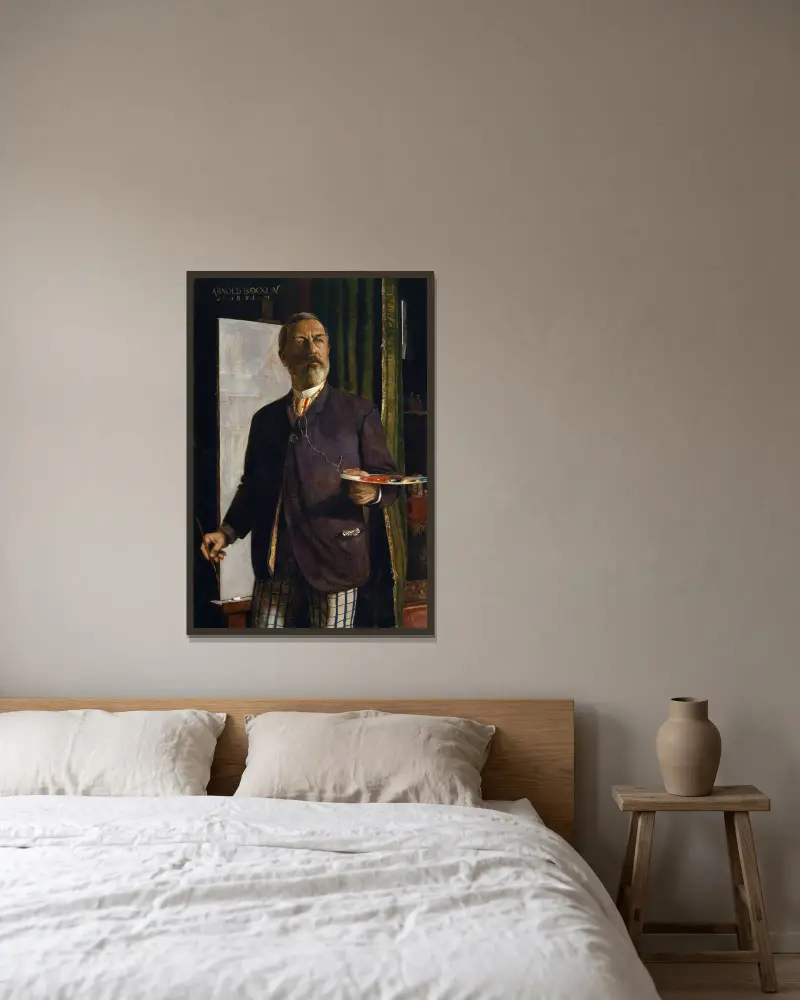 Autoportrét v ateliéru, Arnold Böcklin v rámu na stěně