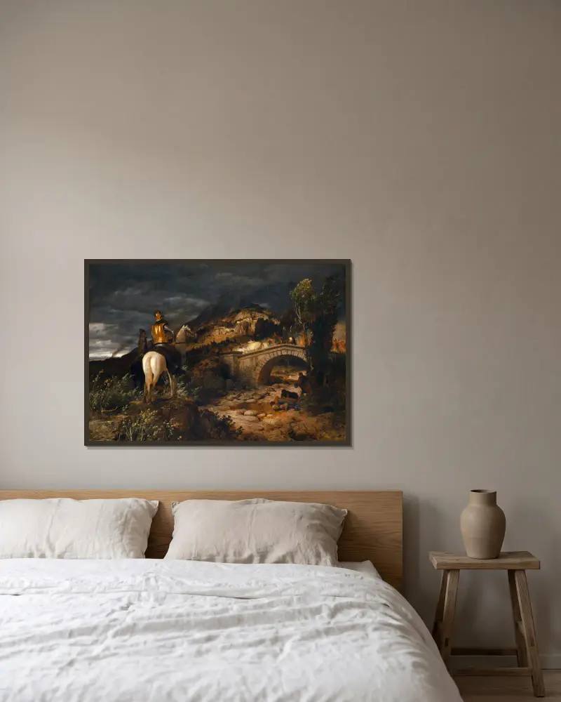 Der Marsch der Goten von Arnold Böcklin gerahmt an einer Wand
