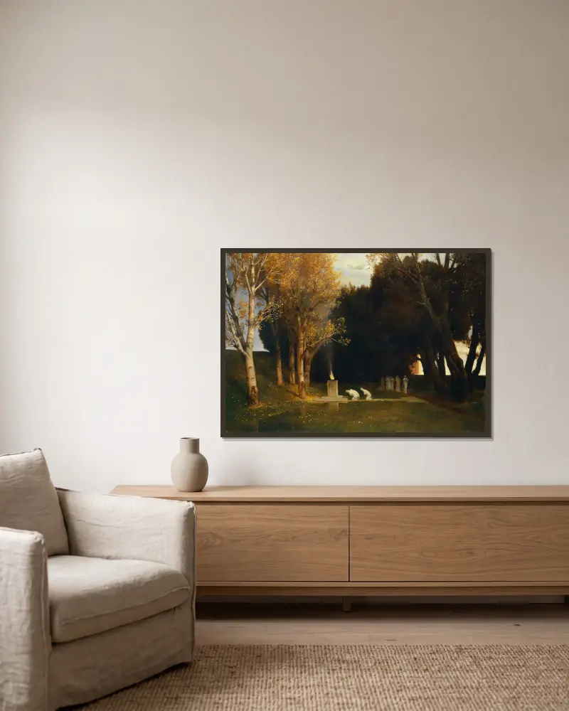 Święty gaj, Arnold Böcklin w ramie na ścianie