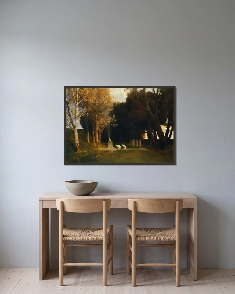 Święty gaj, Arnold Böcklin w ramie na ścianie