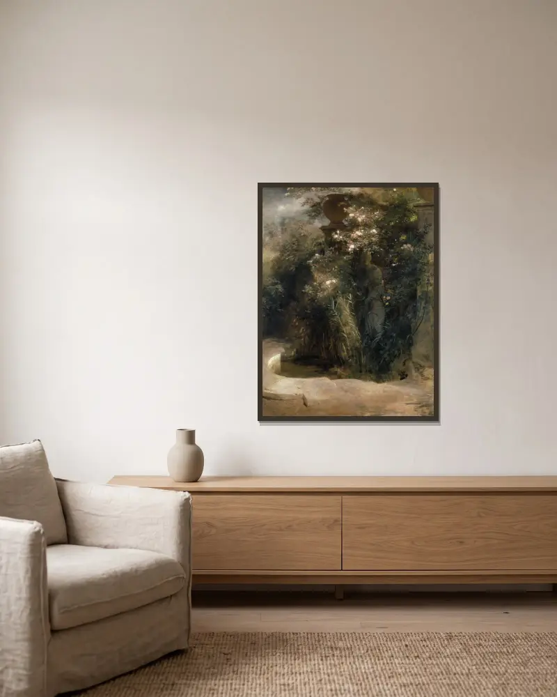 Venus verlassen von Arnold Böcklin gerahmt an einer Wand