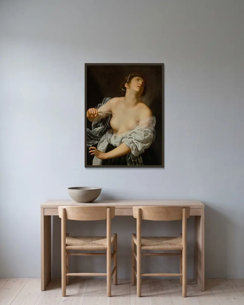 Lukrecja, 1627, Artemisia Gentileschi w ramie na ścianie