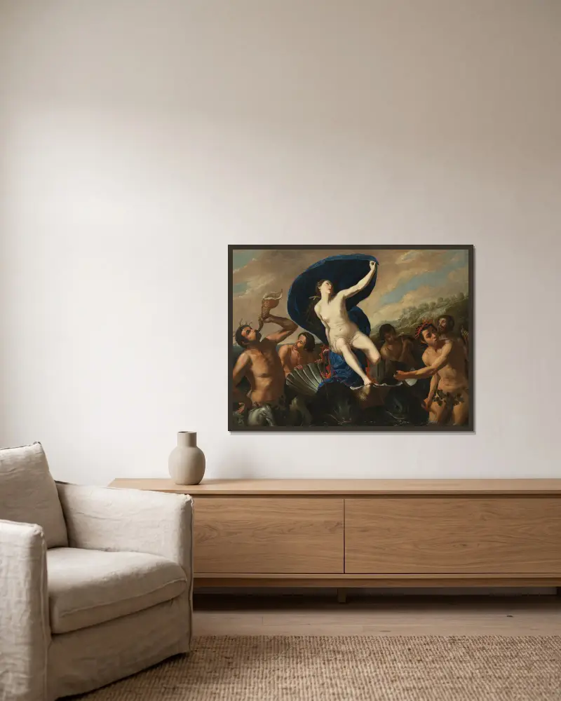 The Triumph of Galatea av Artemisia Gentileschi inramad på en vägg