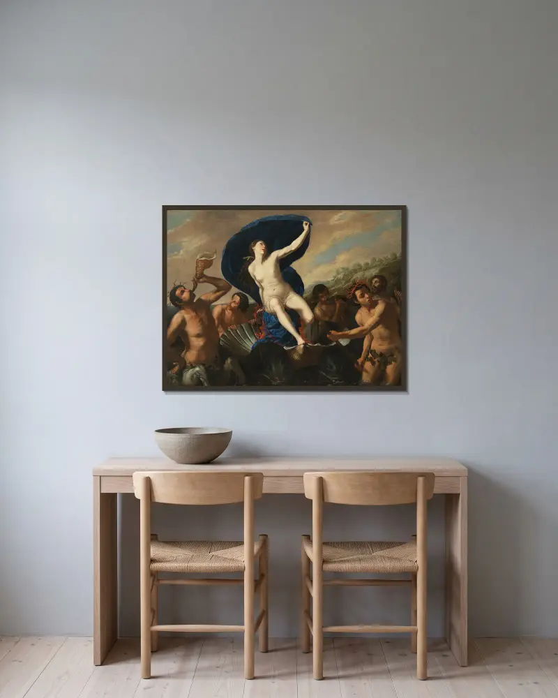 The Triumph of Galatea av Artemisia Gentileschi inramad på en vägg