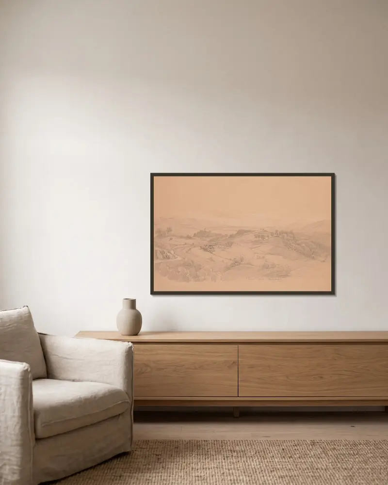 Gegend bei Olevano von Arthur Blaschnik gerahmt an einer Wand