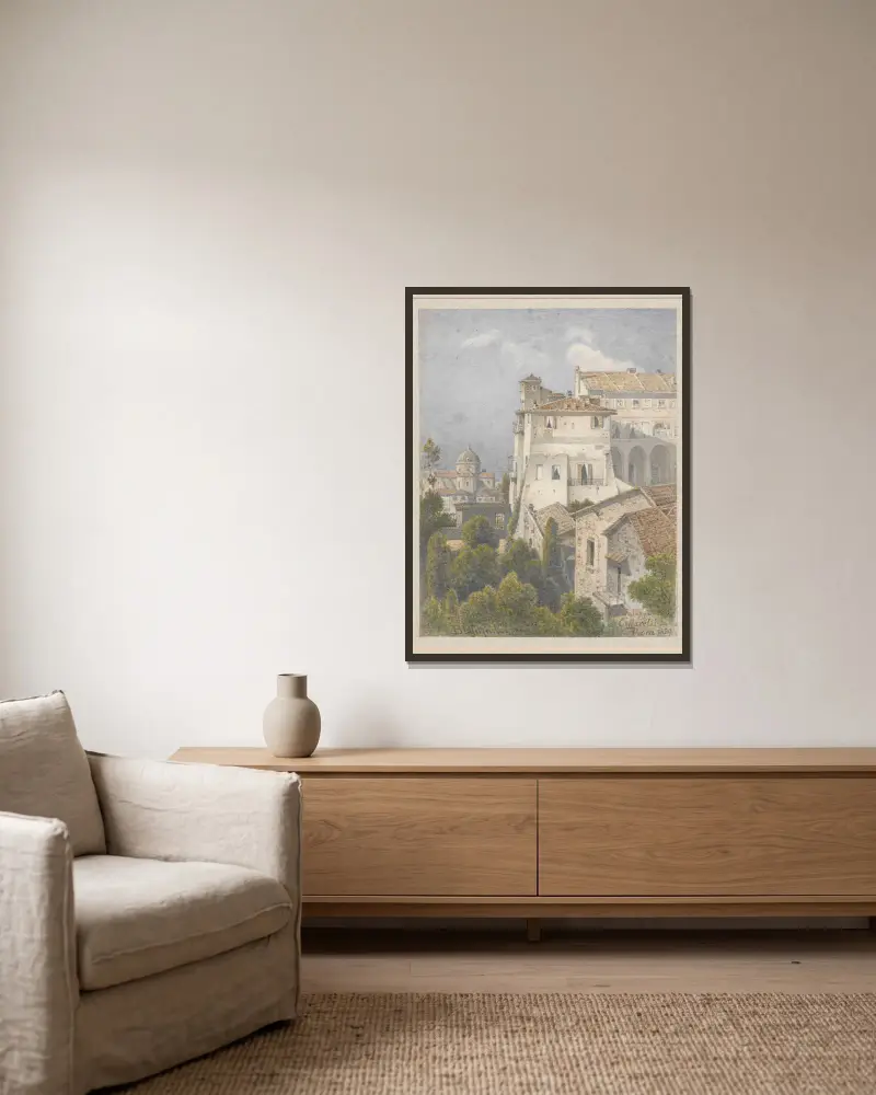 View of Palazzo Caffarelli – Clementino in Rome av Arthur Blaschnik inramad på en vägg
