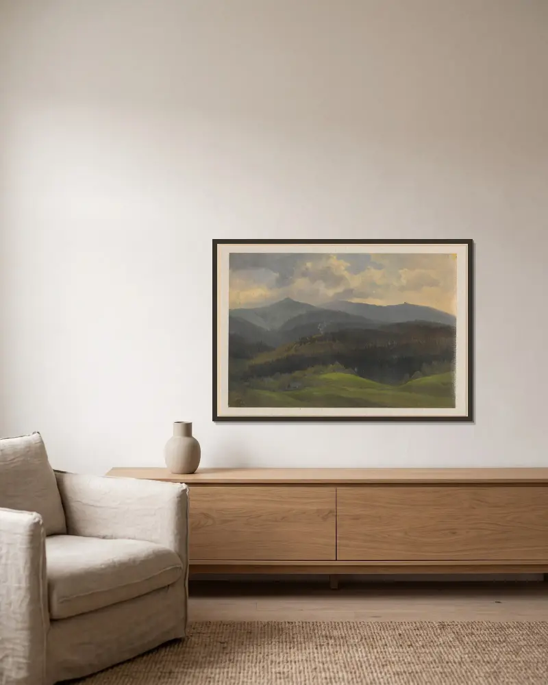 View of the Karkonosze Mountains av Arthur Blaschnik inramad på en vägg
