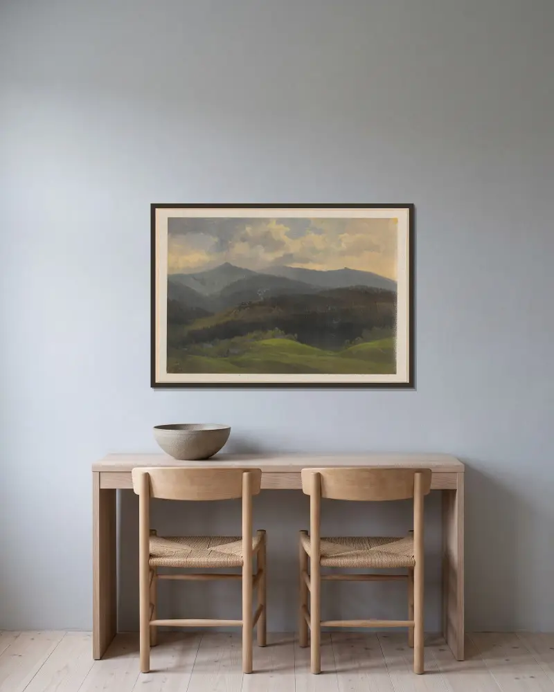View of the Karkonosze Mountains av Arthur Blaschnik inramad på en vägg