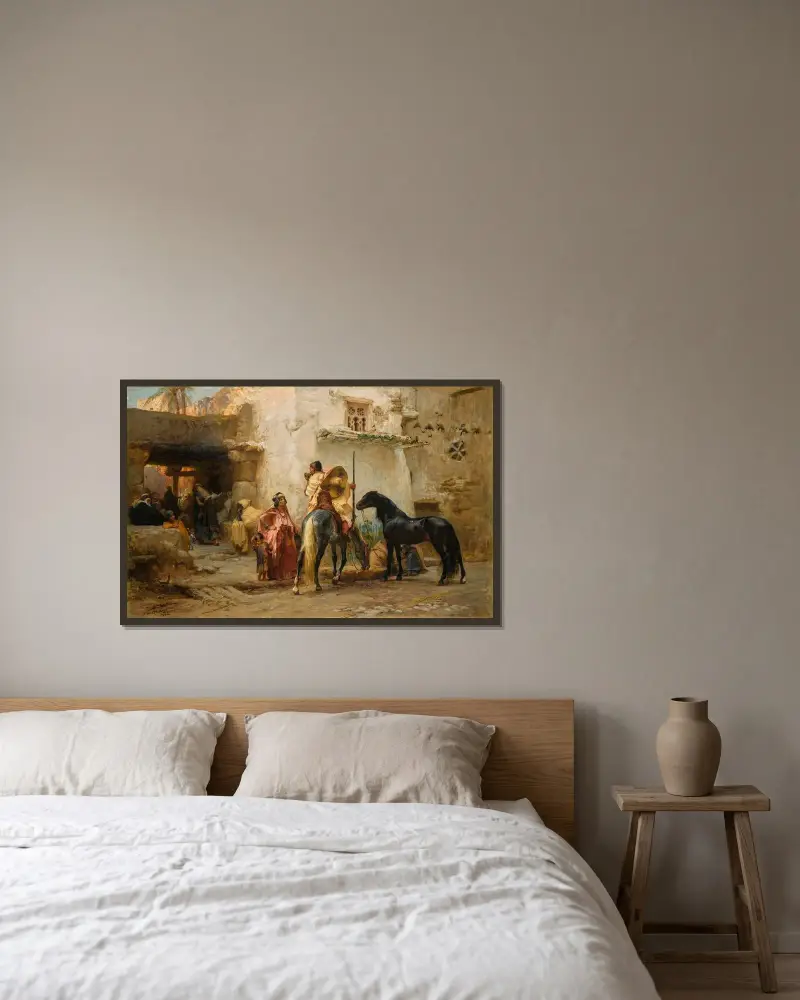 Gata i Algeriet av Frederick Arthur Bridgman inramad på en vägg