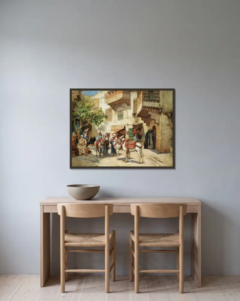 Der Marktplatz von Frederick Arthur Bridgman gerahmt an einer Wand