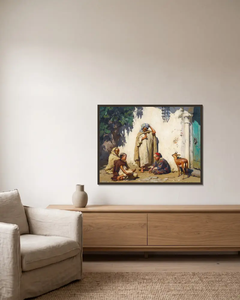 Mladý písař, Frederick Arthur Bridgman v rámu na stěně