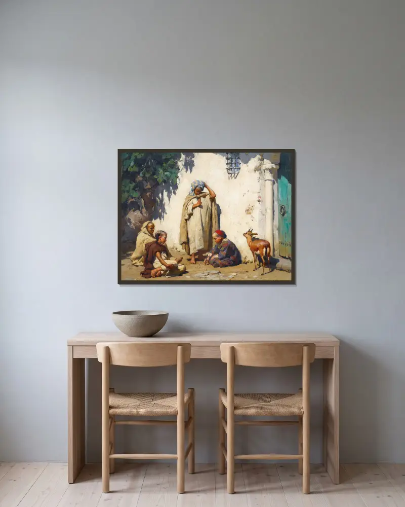 Mladý písař, Frederick Arthur Bridgman v rámu na stěně