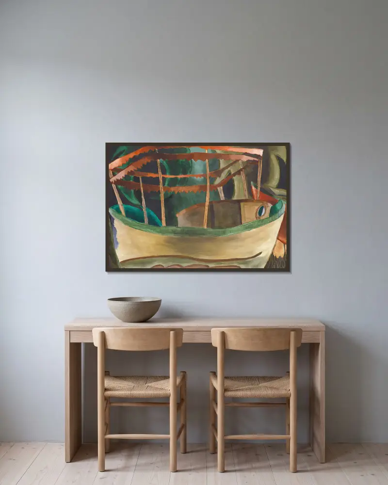 Rybářská loď, Arthur Dove v rámu na stěně