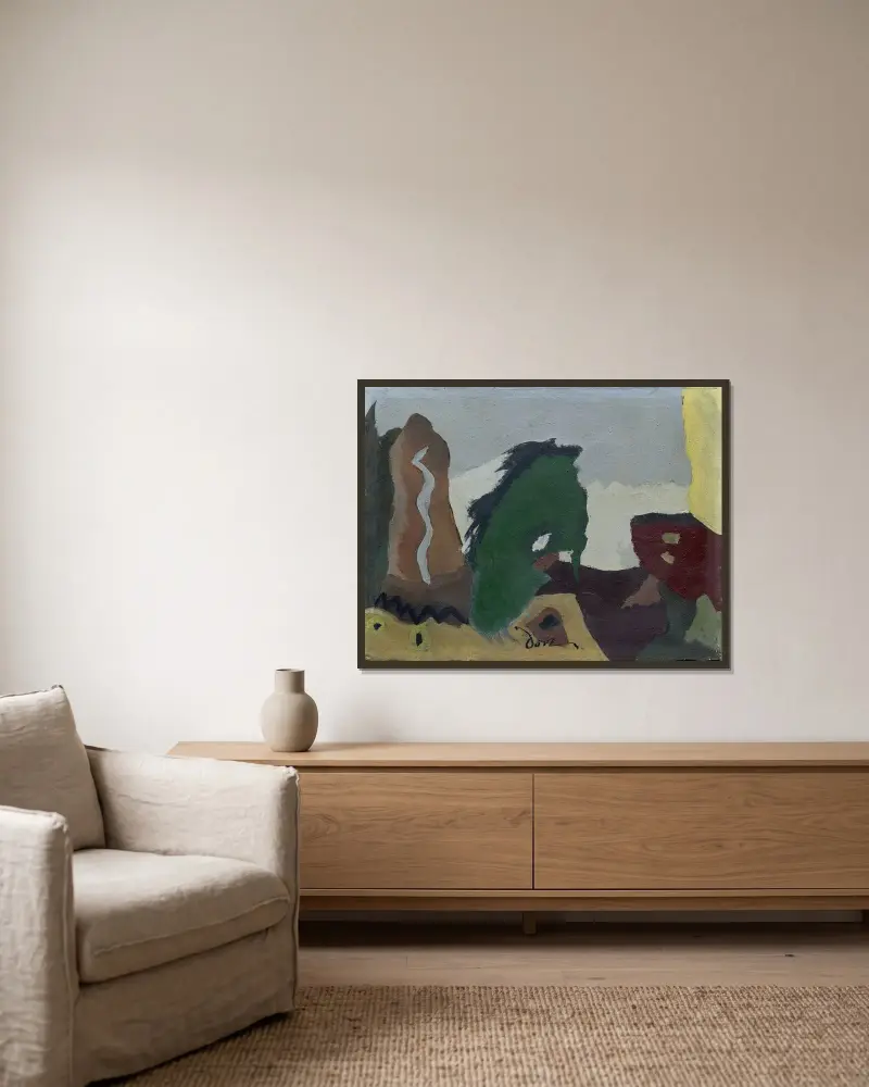 Sjöns fot av Arthur Dove inramad på en vägg