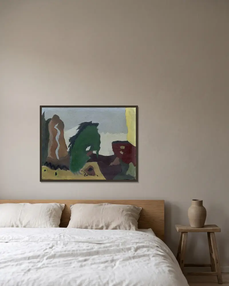 Sjöns fot av Arthur Dove inramad på en vägg