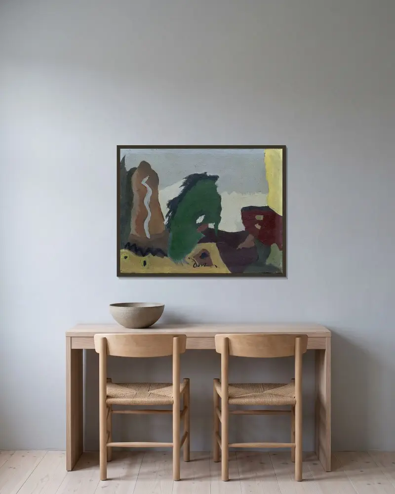 Sjöns fot av Arthur Dove inramad på en vägg