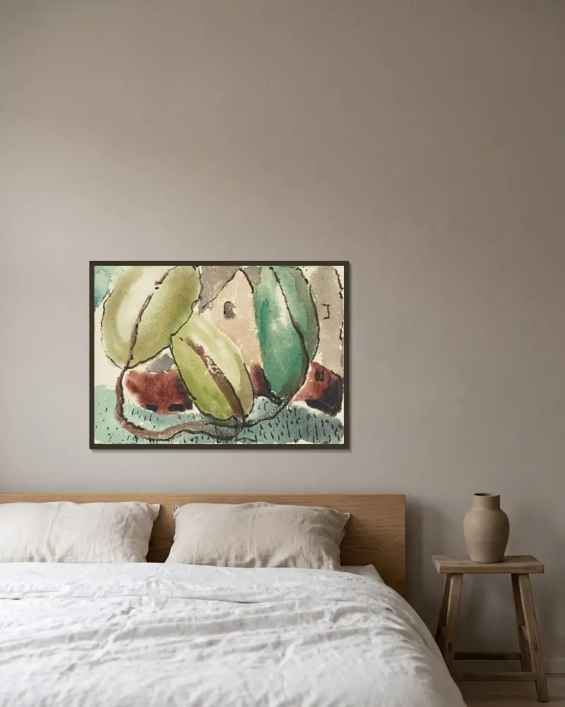 Haus mit Bäumen von Arthur Dove gerahmt an einer Wand