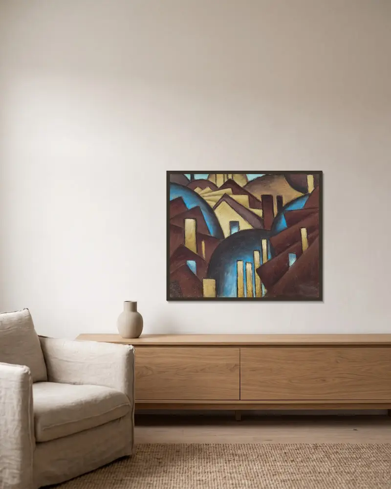 Nature Symbolized nr 1 (Tak) av Arthur Dove inramad på en vägg