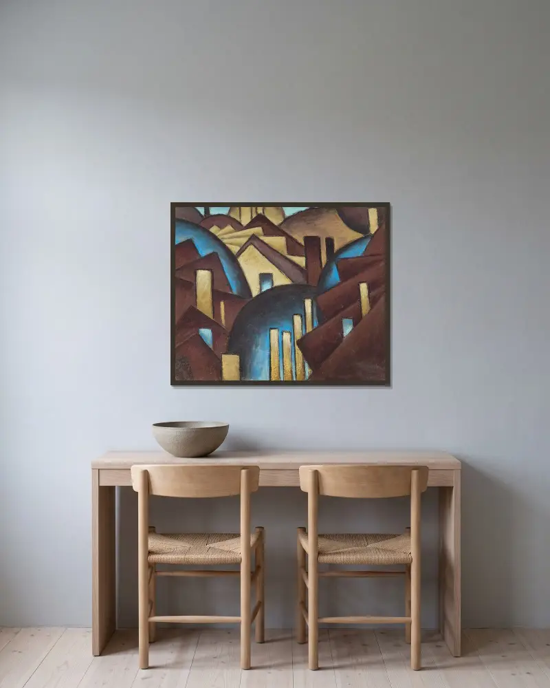 Nature Symbolized nr 1 (Tak) av Arthur Dove inramad på en vägg