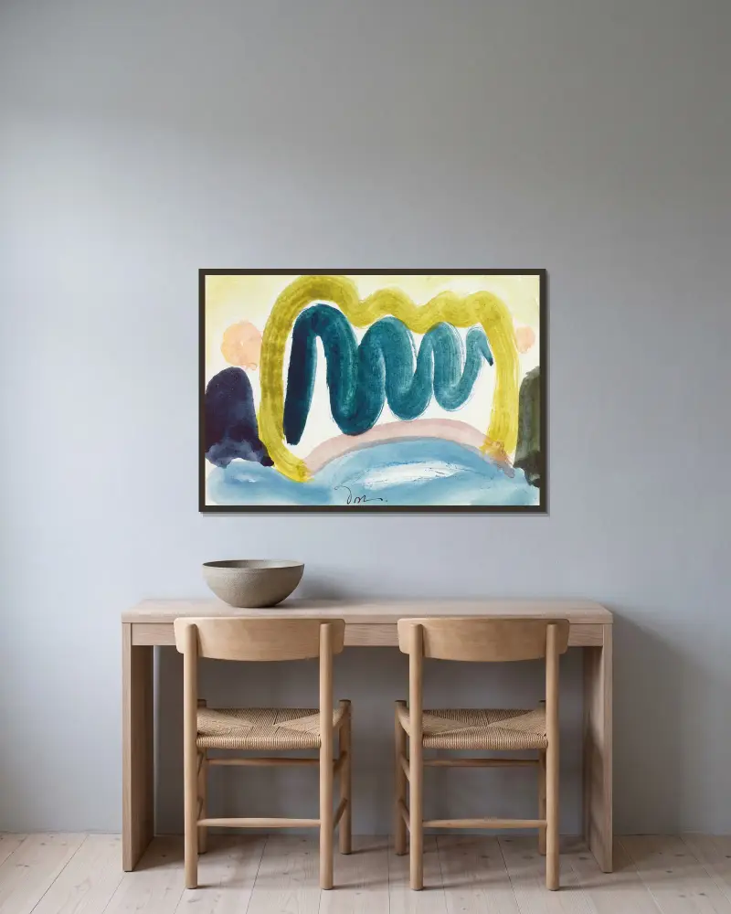 Staw w świetle słońca, Arthur Dove w ramie na ścianie