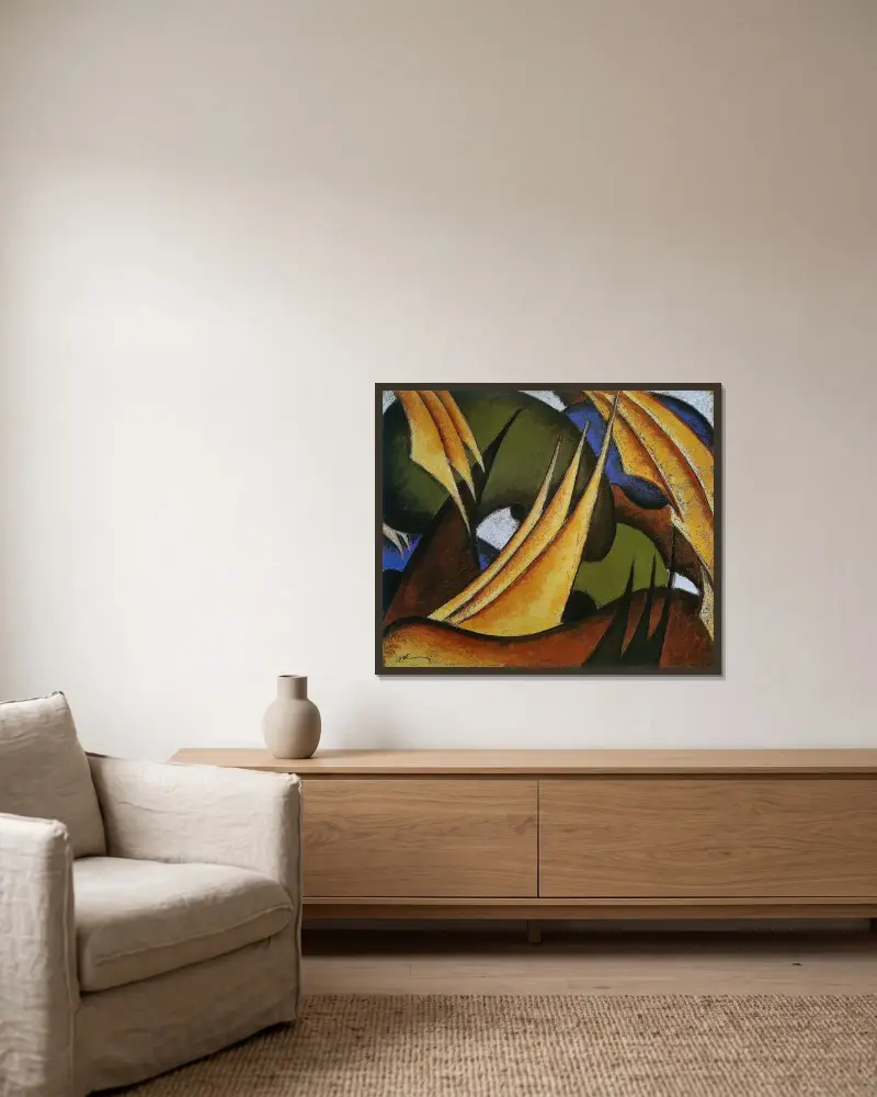 Segel von Arthur Dove gerahmt an einer Wand