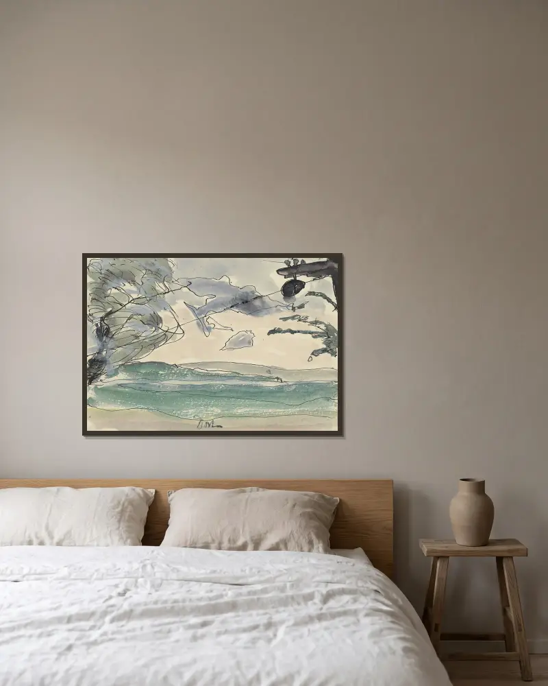 Seneca Lake von Arthur Dove gerahmt an einer Wand