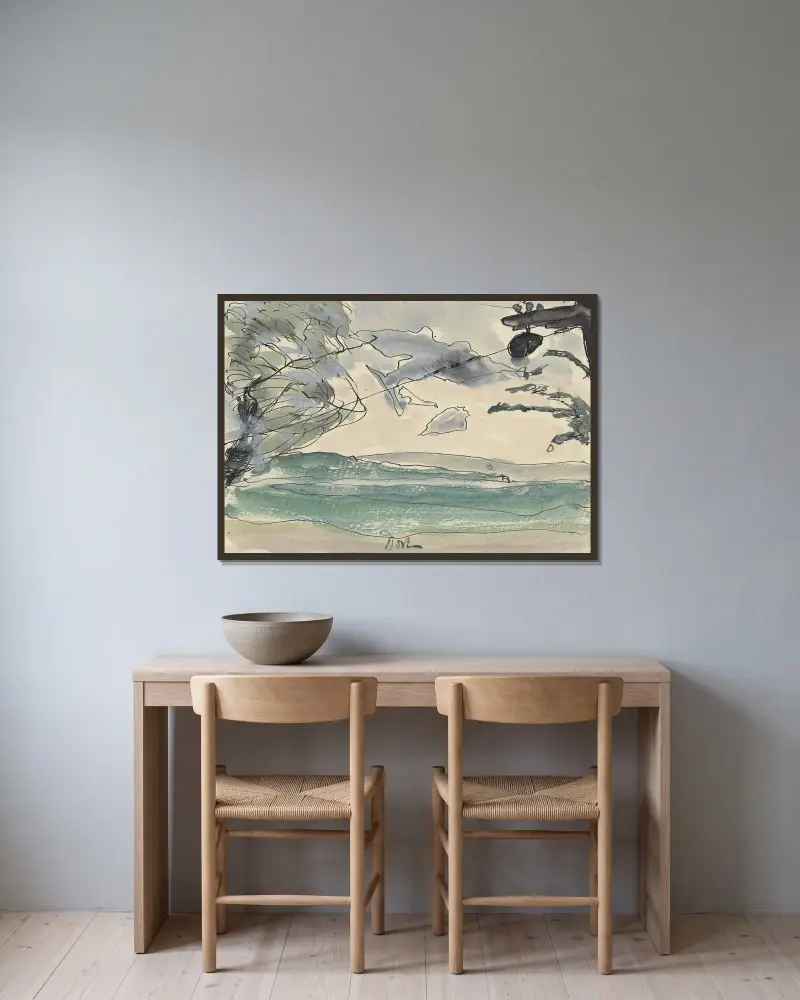 Seneca Lake von Arthur Dove gerahmt an einer Wand