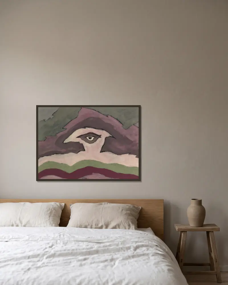 Stormmoln av Arthur Dove inramad på en vägg