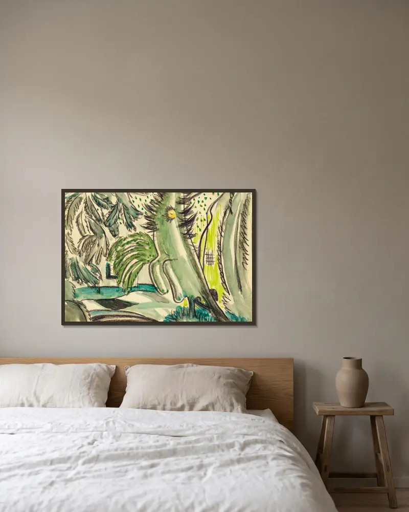 Studie für „Dancing Tree“ von Arthur Dove gerahmt an einer Wand