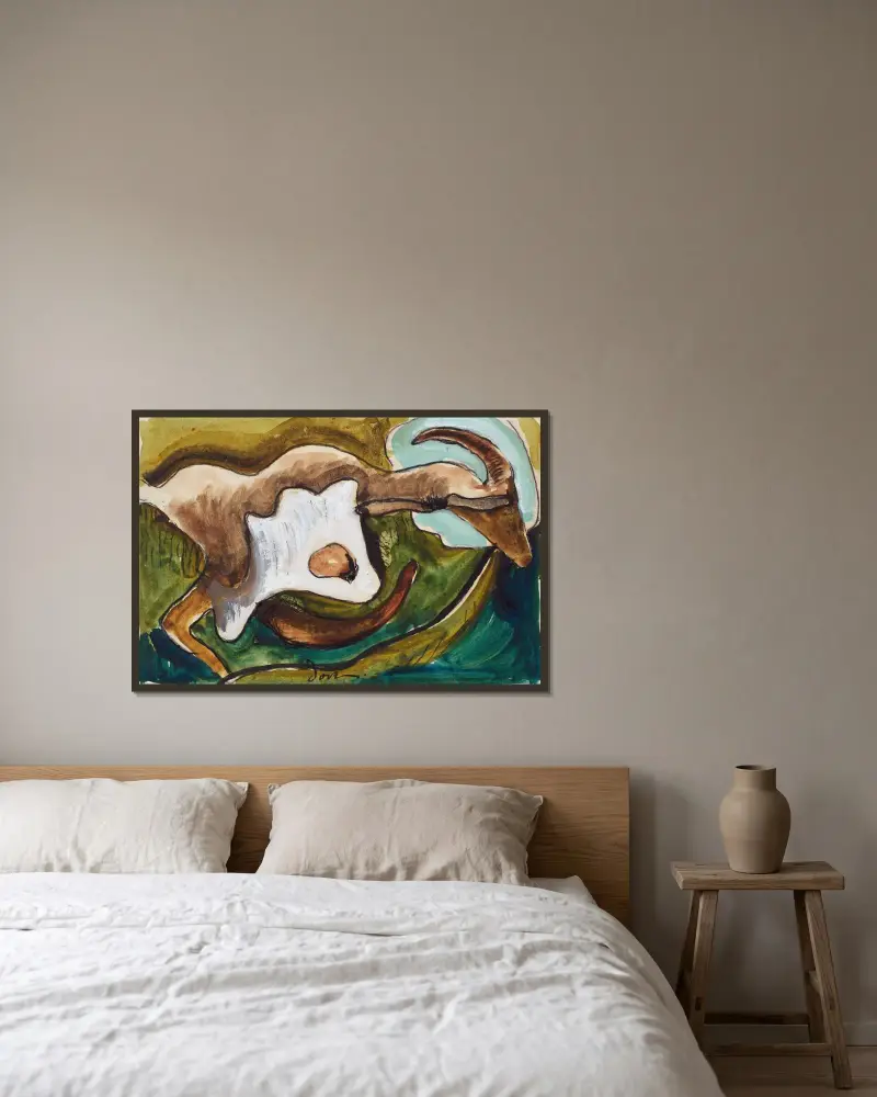 Studie för get av Arthur Dove inramad på en vägg
