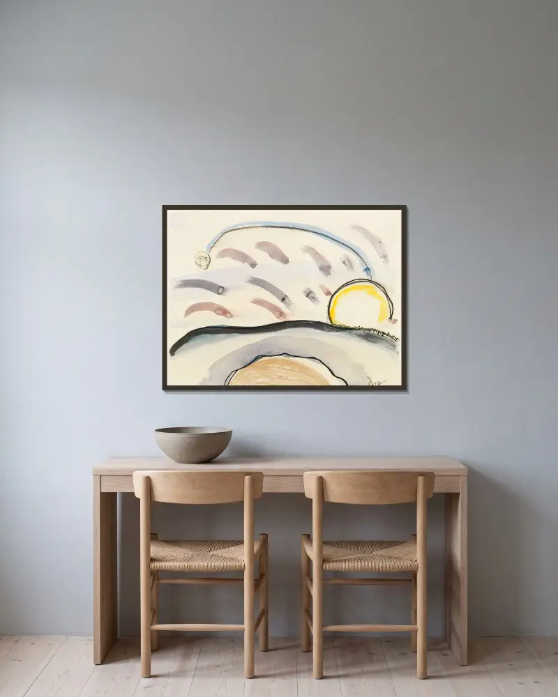 Studium do „Sun and Moon”, Arthur Dove w ramie na ścianie