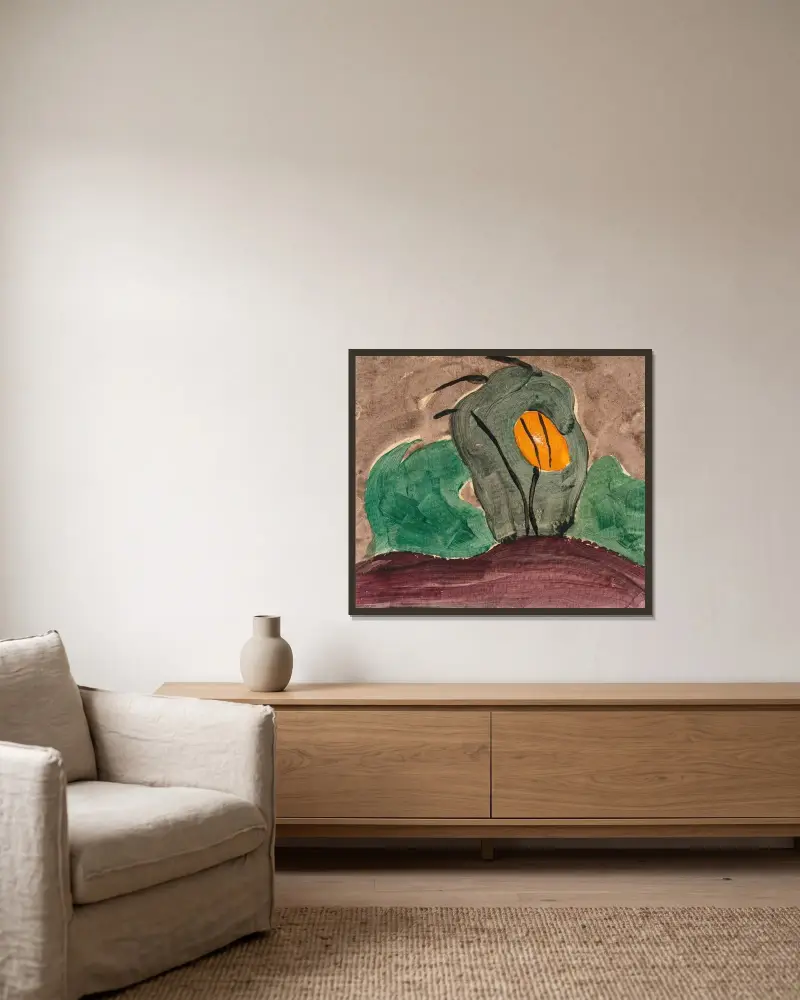 Sonne durch Baum II von Arthur Dove gerahmt an einer Wand