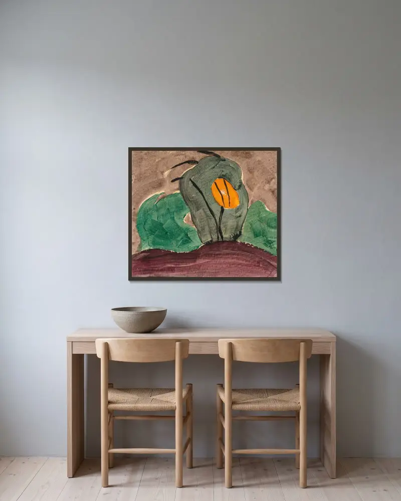 Sonne durch Baum II von Arthur Dove gerahmt an einer Wand